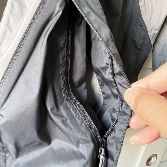 Columbia Full Zip Windbreaker Rain Jacket Men's Medium Black Gray Lined Outdoor - Picture 9 of 11